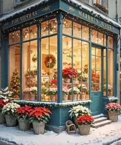Christmas Flower Shop 5D Diamond Painting