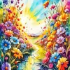 Colorful Flower Field 5D Diamond Painting