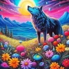 Floral Wolf Art 5D Diamond Painting