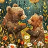 Flower And Bears 5D Diamond Painting