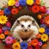 Flower And The Hedgehog 5D Diamond Painting