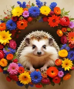 Flower And The Hedgehog 5D Diamond Painting
