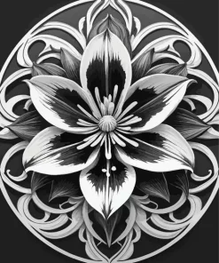 Flower Black And White 5D Diamond Painting