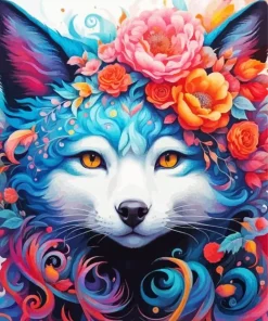 Flower Fox Art 5D Diamond Painting