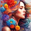 Flowers Hair 5D Diamond Painting