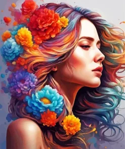 Flowers Hair 5D Diamond Painting