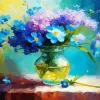 Flowers On Glass Art 5D Diamond Painting