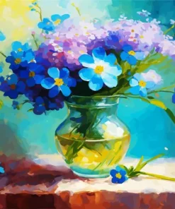Flowers On Glass Art 5D Diamond Painting