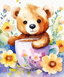 Flowers With Coffee 5D Diamond Painting
