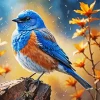 Flying Blue Bird Art 5D Diamond Painting
