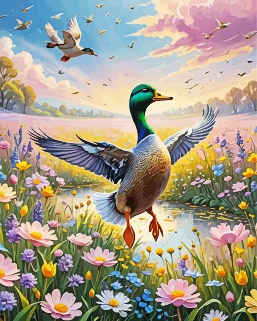 flying duck art Diamond Paintings Flying Duck Art 5D Diamond Painting