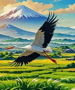 Flying Stork Art 5D Diamond Painting