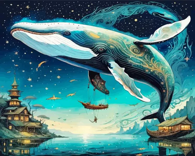 flying whale art Diamond Paints Flying Whale Art 5D Diamond Painting