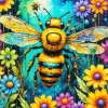 Folk Art Bee Art 5D Diamond Painting