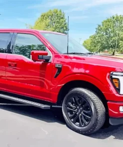 Ford Pickup Red Art 5D Diamond Painting