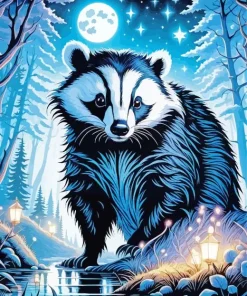 Forest Badger Animal 5D Diamond Painting