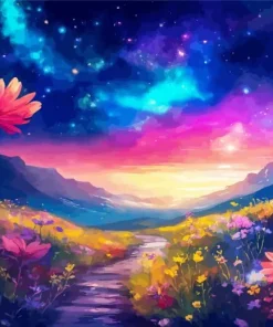 Galaxy Flowers Magic Art 5D Diamond Painting