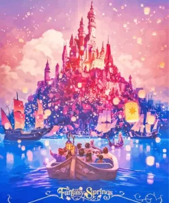 Lantern Tangled Castle 5D Diamond Painting