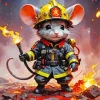 Mouse Firefighter 5D Diamond Painting