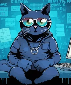 Nerd Cat 5D Diamond Painting