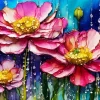 Pink Flowers 5D Diamond Painting