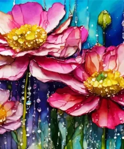 Pink Flowers 5D Diamond Painting