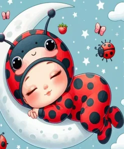 Sleepy Baby Bug 5D Diamond Painting