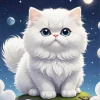 White Persian Cat Art 5D Diamond Painting