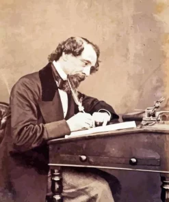Black And White Charles Dickens 5D Diamond Painting