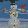 Black Hat Snowman With Bird 5D Diamond Painting