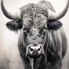 Black And White Bull 5D Diamond Painting