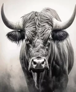 Black And White Bull 5D Diamond Painting