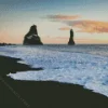 Black Sand Beach 5D Diamond Painting