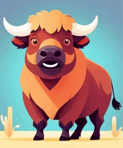 Cartoon Buffalo 5D Diamond Painting