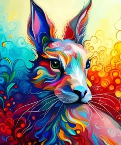 Colorful Abstract Bunny Art 5D Diamond Painting