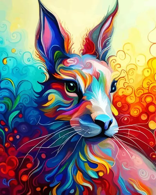 Colorful abstract bunny art Diamond Paintings Colorful Abstract Bunny Art 5D Diamond Painting