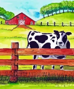 Folk Cow 5D Diamond Painting