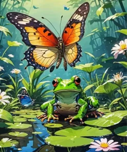 Frog And Butterfly 5D Diamond Painting