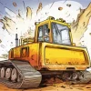 Illustration Bulldozer 5D Diamond Painting