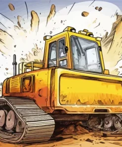 Illustration Bulldozer 5D Diamond Painting