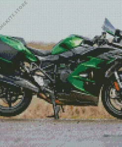 Green Kawasaki H2r 5D Diamond Painting