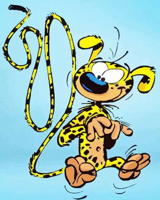 Marsupilami Diamond With Numbers Marsupilami Character 5D Diamond Painting