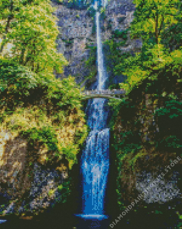Multnomah falls columbia Diamond With Numbers Multnomah Falls Columbia 5D Diamond Painting
