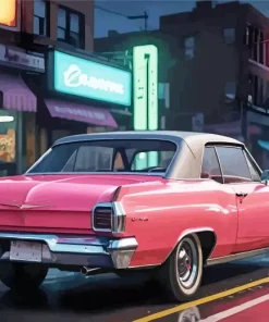 Pink Buick Convertible 5D Diamond Painting