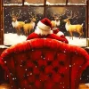 Santa Watching Deer 5D Diamond Painting