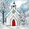 Snow Winter Church 5D Diamond Painting