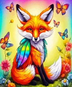 Fox With Butterfly Wings 5D Diamond Painting
