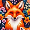 Aesthetic Fox With Flowers 5D Diamond Painting