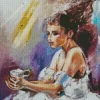 Ballerina In White Dress 5D Diamond Painting