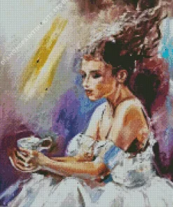 Ballerina In White Dress 5D Diamond Painting